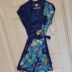 Liz Claiborne Blue Floral Midi Dress